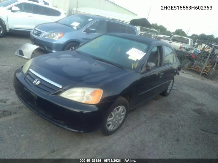 2HGES16563H602363 2003 Honda Civic Lx