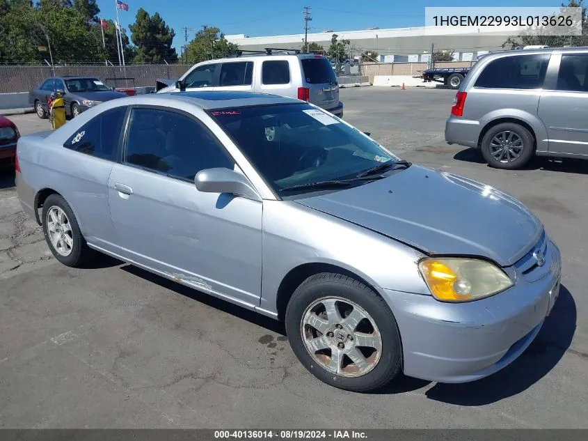 2003 Honda Civic Ex VIN: 1HGEM22993L013626 Lot: 40136014