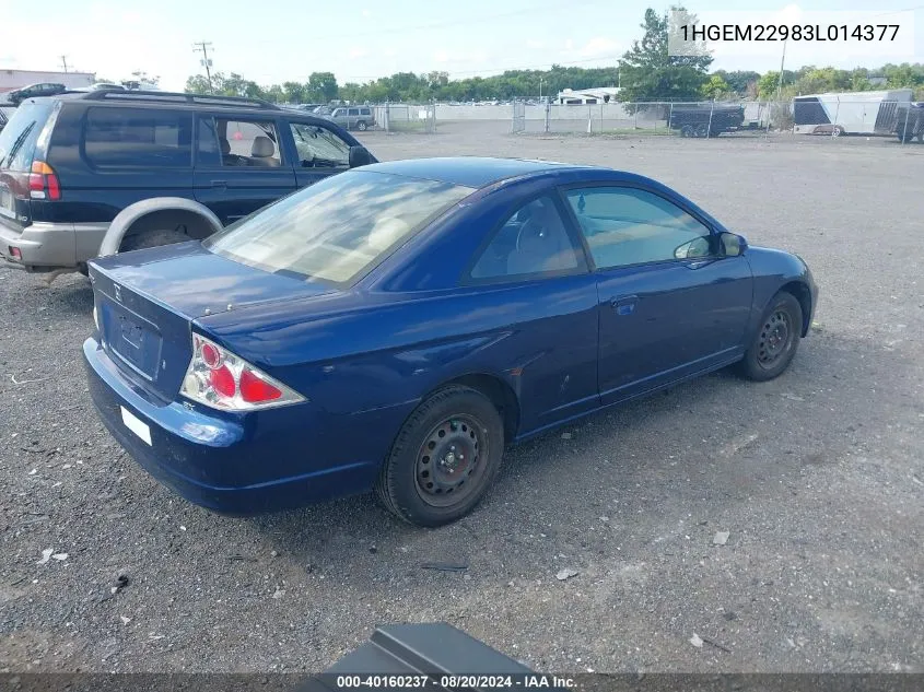 1HGEM22983L014377 2003 Honda Civic Ex