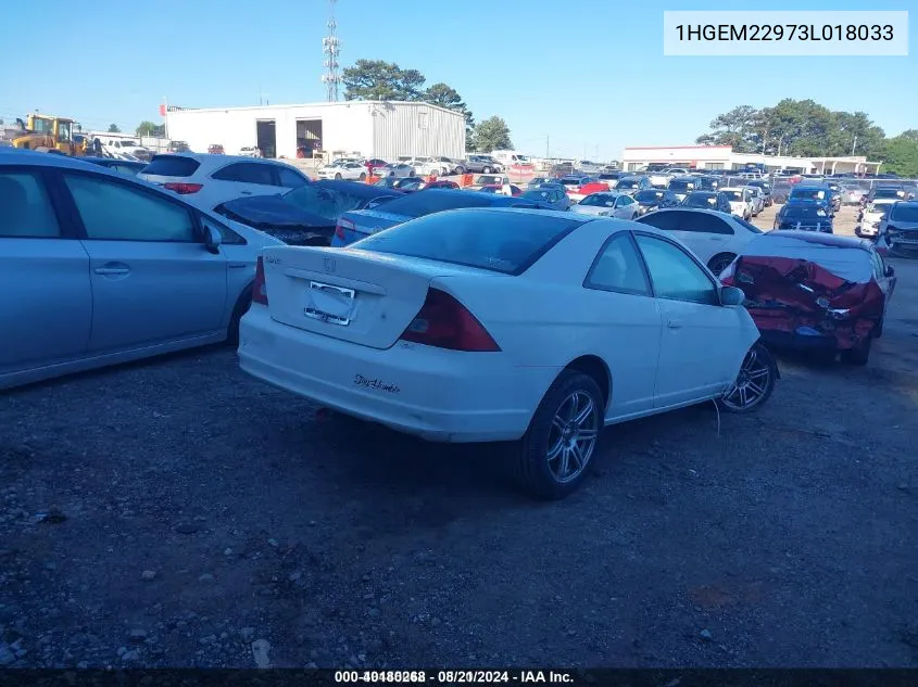 2003 Honda Civic Ex VIN: 1HGEM22973L018033 Lot: 40370246