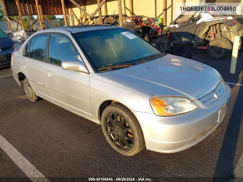 1HGES26753L004890 2003 Honda Civic Ex