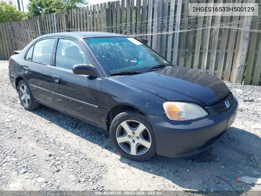 2003 Honda Civic Lx VIN: 2HGES16533H500129 Lot: 40249216