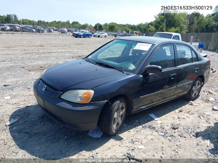 2003 Honda Civic Lx VIN: 2HGES16533H500129 Lot: 40249216