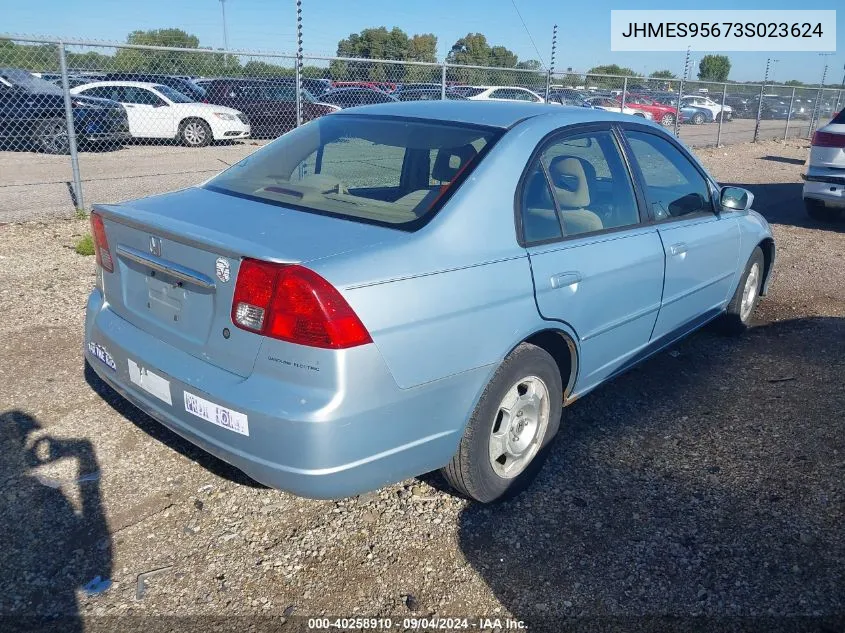 2003 Honda Civic Hybrid VIN: JHMES95673S023624 Lot: 40258910