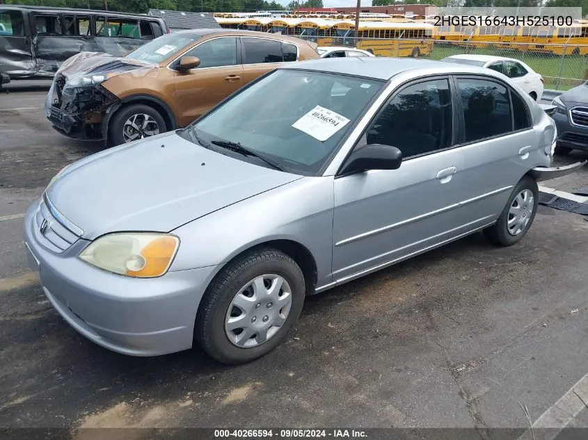 2HGES16643H525100 2003 Honda Civic Lx