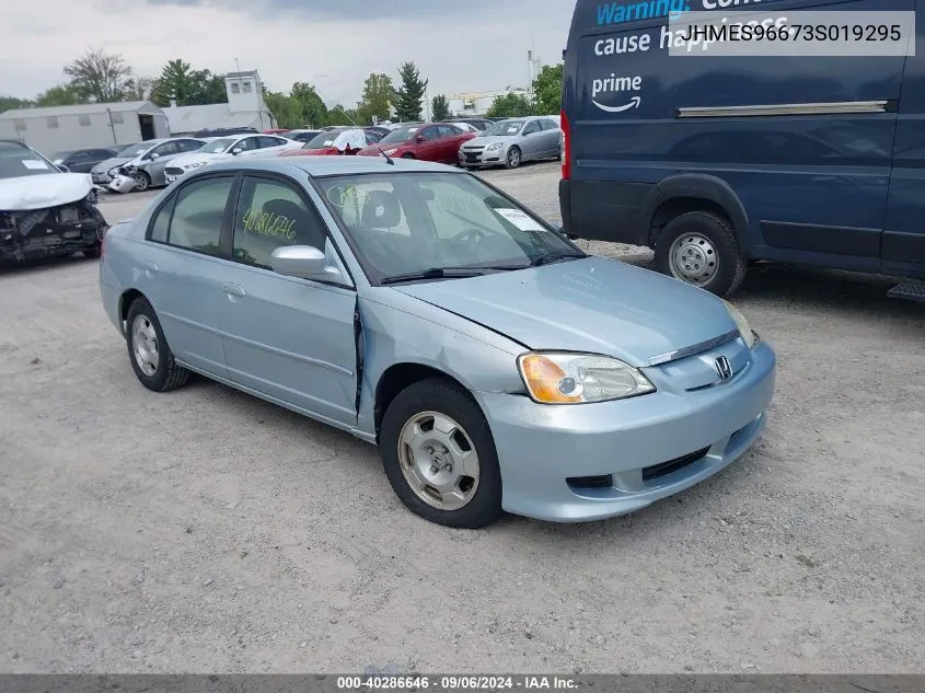 2003 Honda Civic Hybrid VIN: JHMES96673S019295 Lot: 40286646