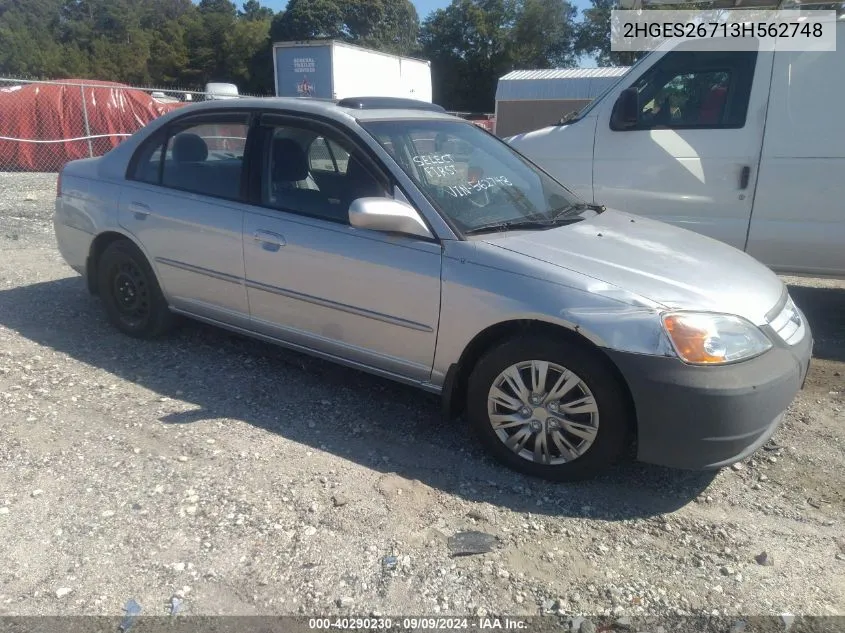 2003 Honda Civic Ex VIN: 2HGES26713H562748 Lot: 40290230