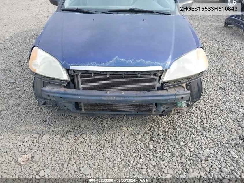 2HGES15533H610843 2003 Honda Civic Lx