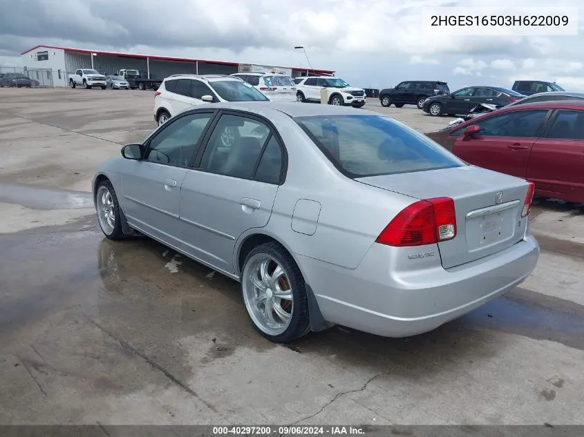 2HGES16503H622009 2003 Honda Civic Lx