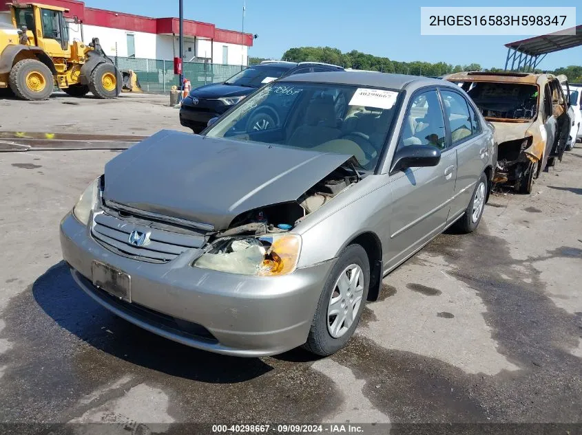 2HGES16583H598347 2003 Honda Civic Lx