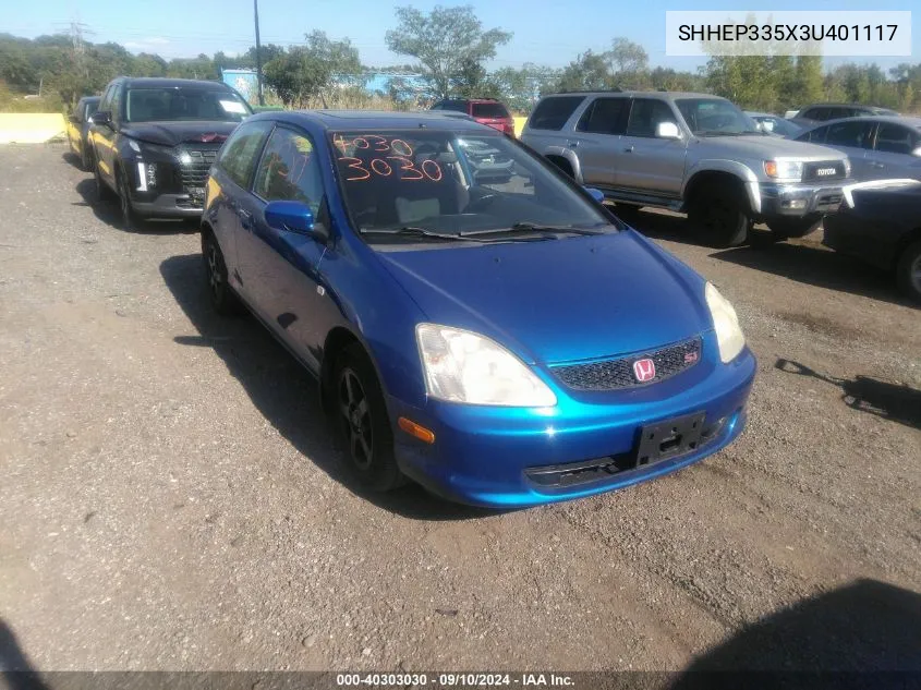 SHHEP335X3U401117 2003 Honda Civic Si