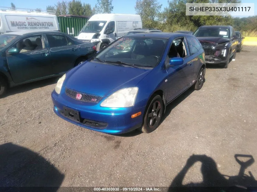 SHHEP335X3U401117 2003 Honda Civic Si