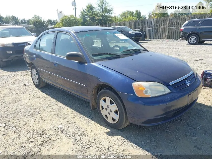 1HGES16523L001406 2003 Honda Civic Lx