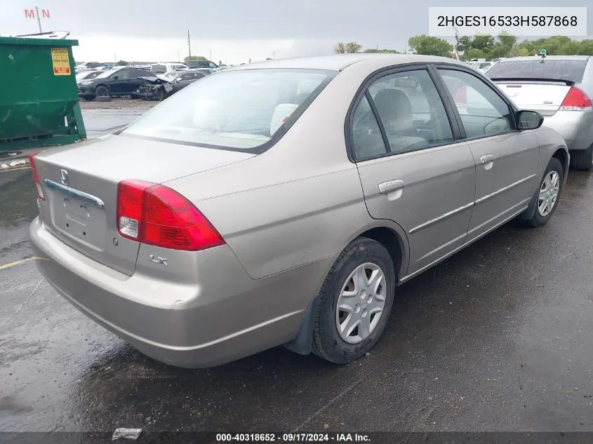 2HGES16533H587868 2003 Honda Civic Lx