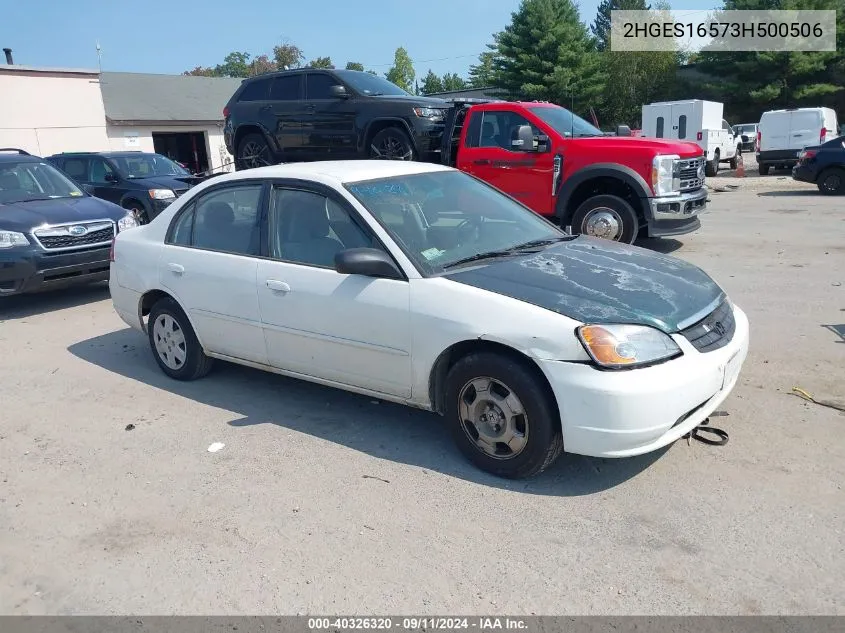 2003 Honda Civic Lx VIN: 2HGES16573H500506 Lot: 40326320