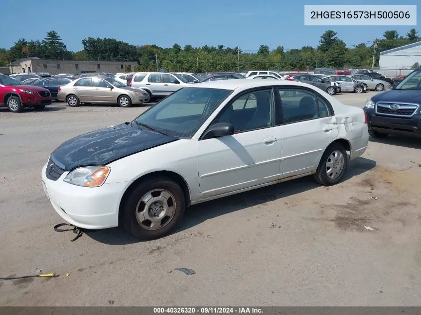 2003 Honda Civic Lx VIN: 2HGES16573H500506 Lot: 40326320