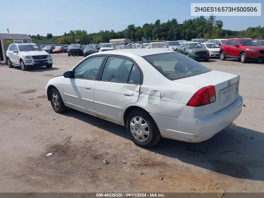 2003 Honda Civic Lx VIN: 2HGES16573H500506 Lot: 40326320