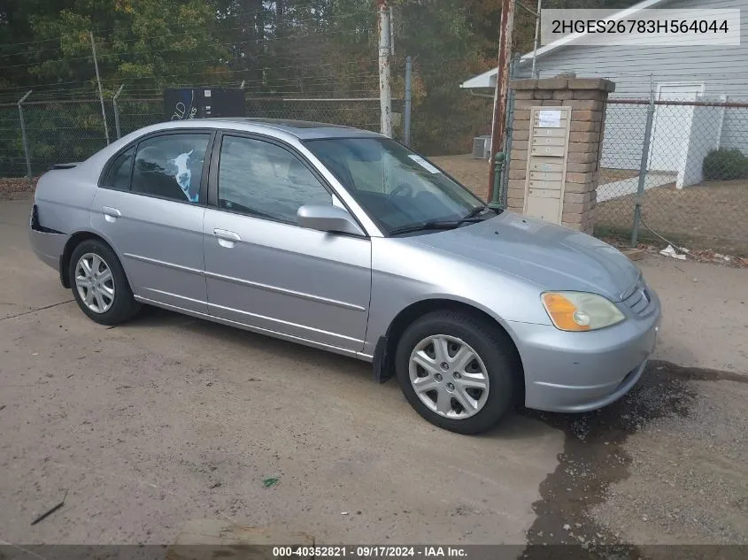 2003 Honda Civic Ex VIN: 2HGES26783H564044 Lot: 40352821