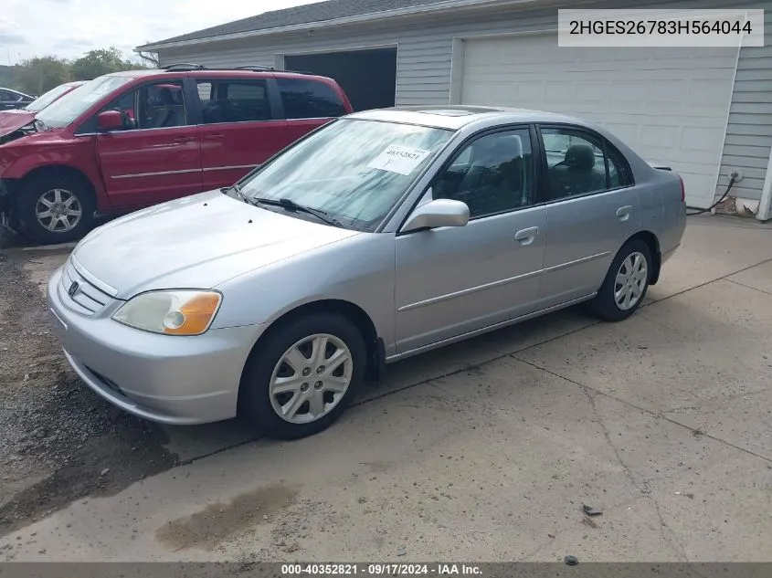 2003 Honda Civic Ex VIN: 2HGES26783H564044 Lot: 40352821