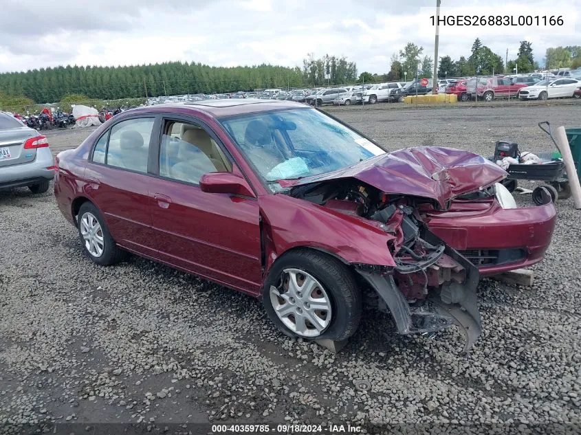 1HGES26883L001166 2003 Honda Civic Ex