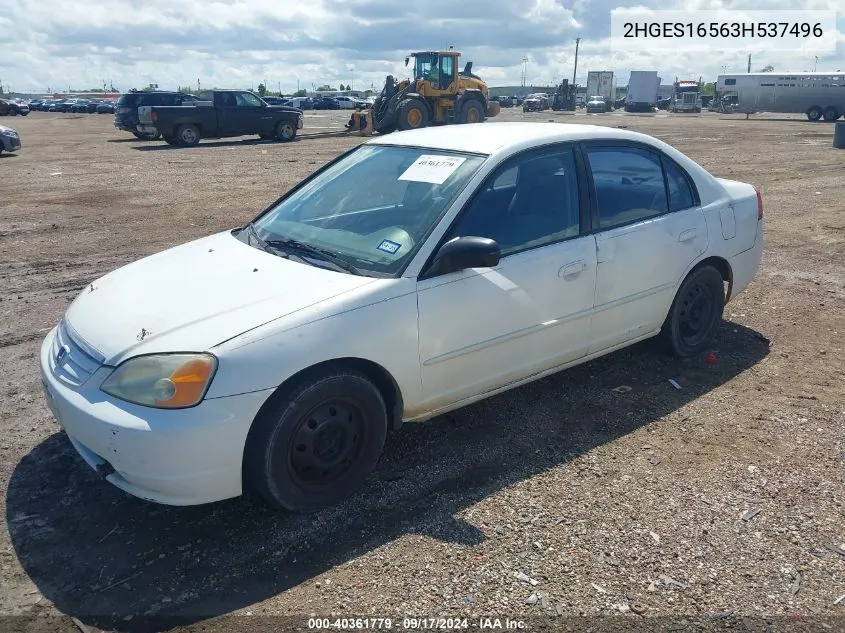 2HGES16563H537496 2003 Honda Civic Lx