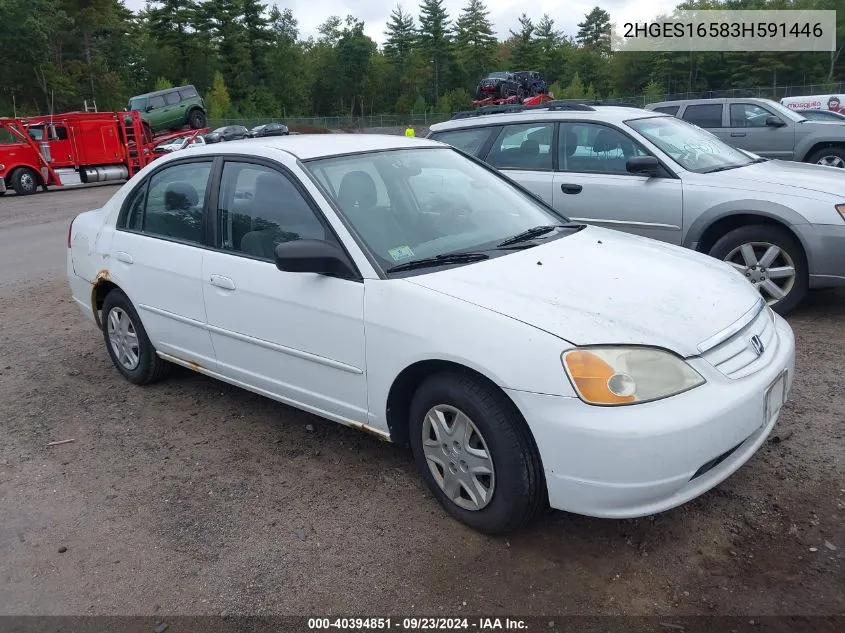 2003 Honda Civic Lx VIN: 2HGES16583H591446 Lot: 40394851