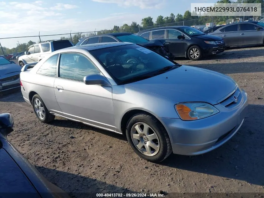 2003 Honda Civic Ex VIN: 1HGEM22993L076418 Lot: 40413702