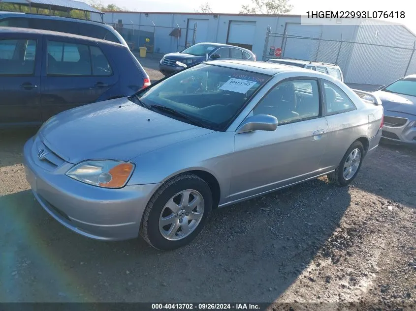 2003 Honda Civic Ex VIN: 1HGEM22993L076418 Lot: 40413702