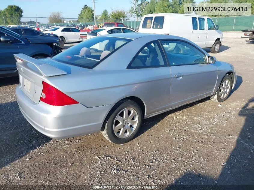 2003 Honda Civic Ex VIN: 1HGEM22993L076418 Lot: 40413702