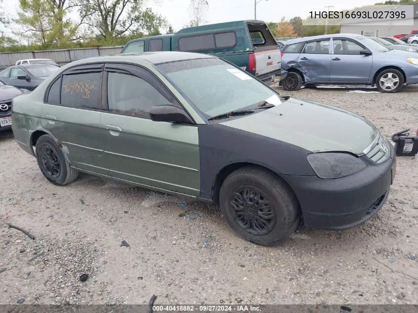 1HGES16693L027395 2003 Honda Civic Lx