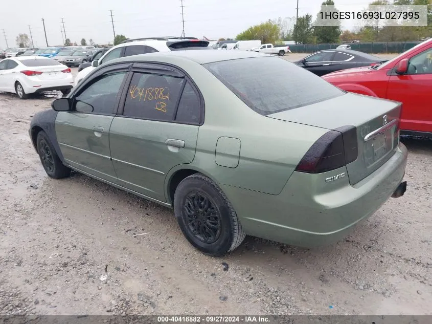 1HGES16693L027395 2003 Honda Civic Lx