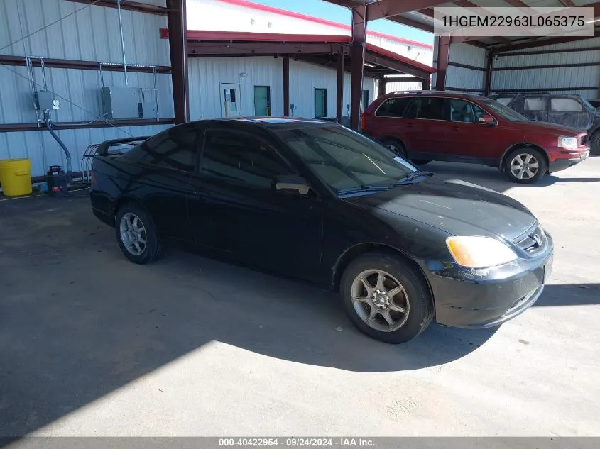 2003 Honda Civic Ex VIN: 1HGEM22963L065375 Lot: 40422954