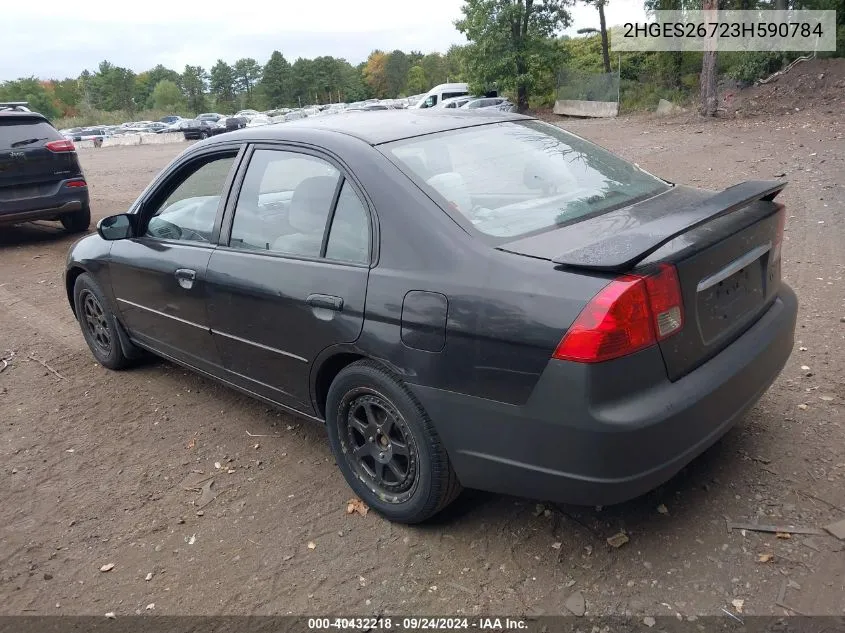 2003 Honda Civic Ex VIN: 2HGES26723H590784 Lot: 40432218