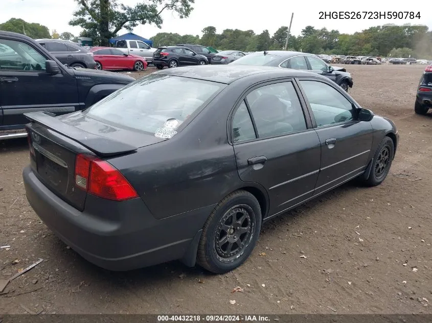 2003 Honda Civic Ex VIN: 2HGES26723H590784 Lot: 40432218