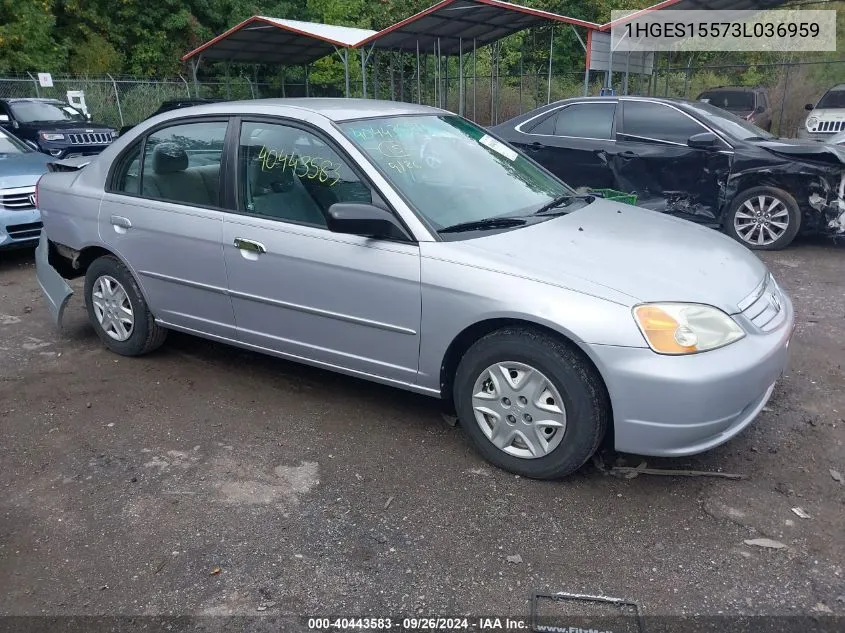 1HGES15573L036959 2003 Honda Civic Lx