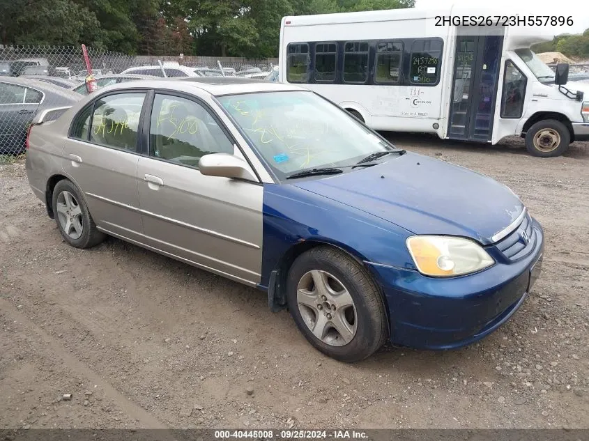 2003 Honda Civic Ex VIN: 2HGES26723H557896 Lot: 40445008