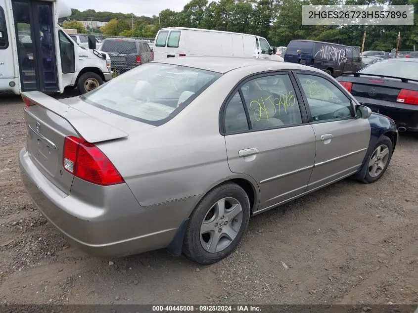 2003 Honda Civic Ex VIN: 2HGES26723H557896 Lot: 40445008