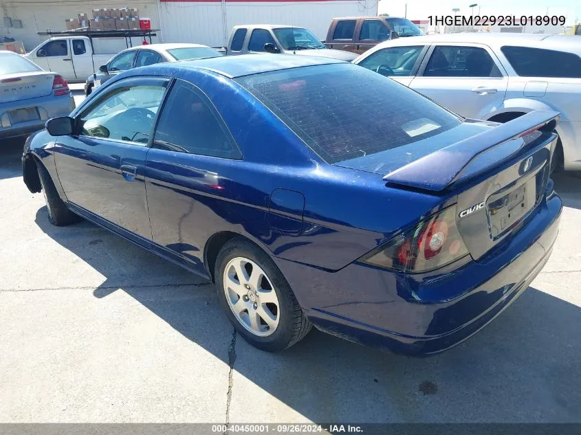 1HGEM22923L018909 2003 Honda Civic Ex