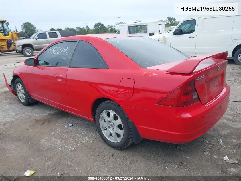 1HGEM21963L030255 2003 Honda Civic Ex