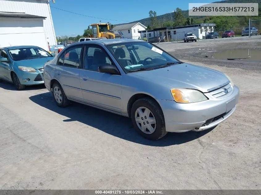 2003 Honda Civic Lx VIN: 2HGES16533H577213 Lot: 40491275