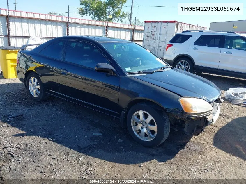 2003 Honda Civic Ex VIN: 1HGEM22933L069674 Lot: 40502154