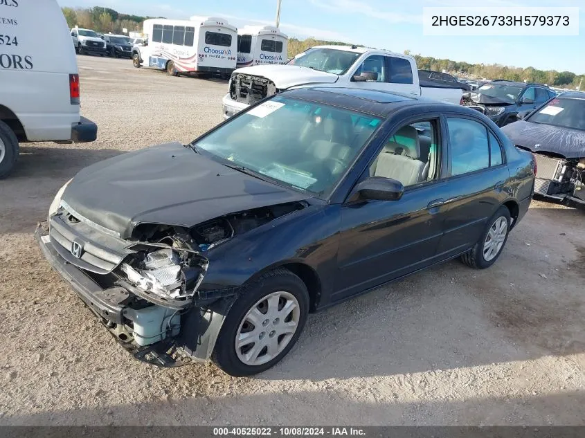 2003 Honda Civic Ex VIN: 2HGES26733H579373 Lot: 40525022