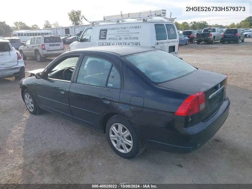 2003 Honda Civic Ex VIN: 2HGES26733H579373 Lot: 40525022