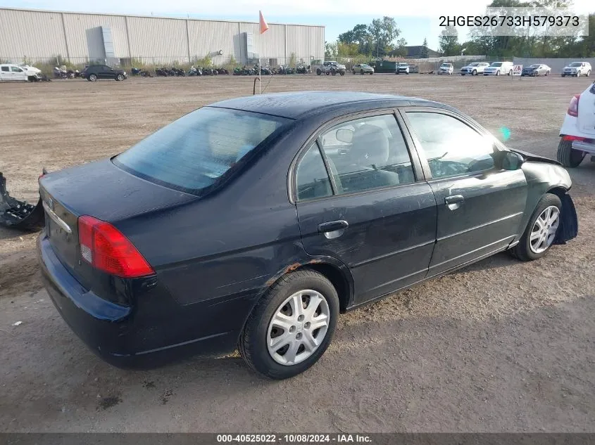 2003 Honda Civic Ex VIN: 2HGES26733H579373 Lot: 40525022