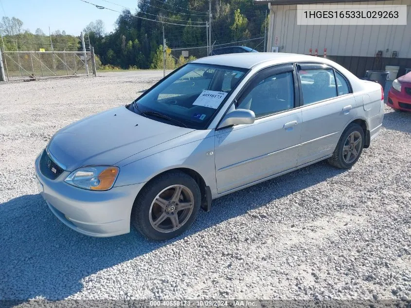 2003 Honda Civic Lx VIN: 1HGES16533L029263 Lot: 40558173