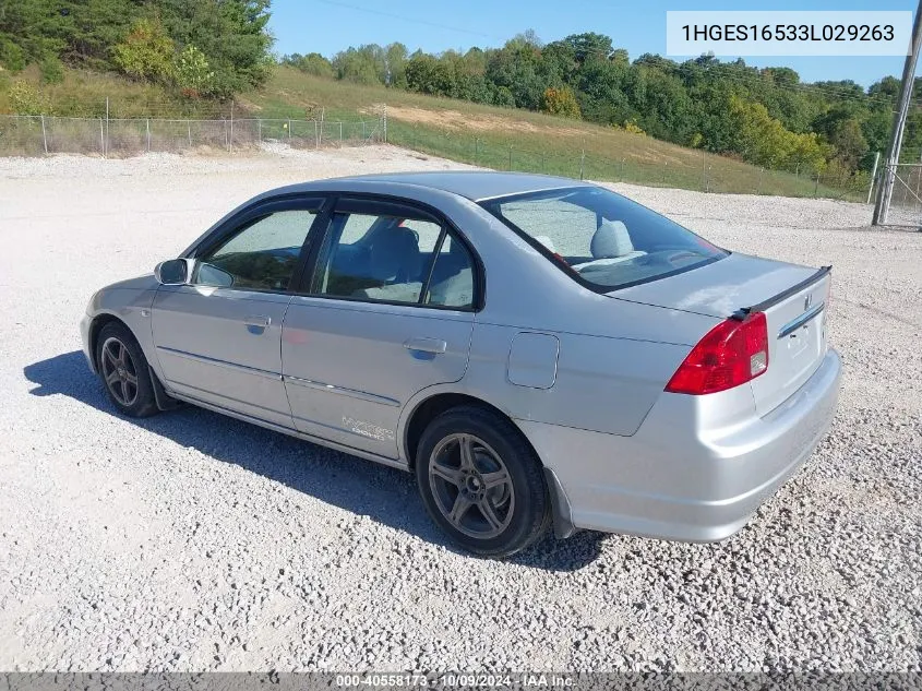 2003 Honda Civic Lx VIN: 1HGES16533L029263 Lot: 40558173