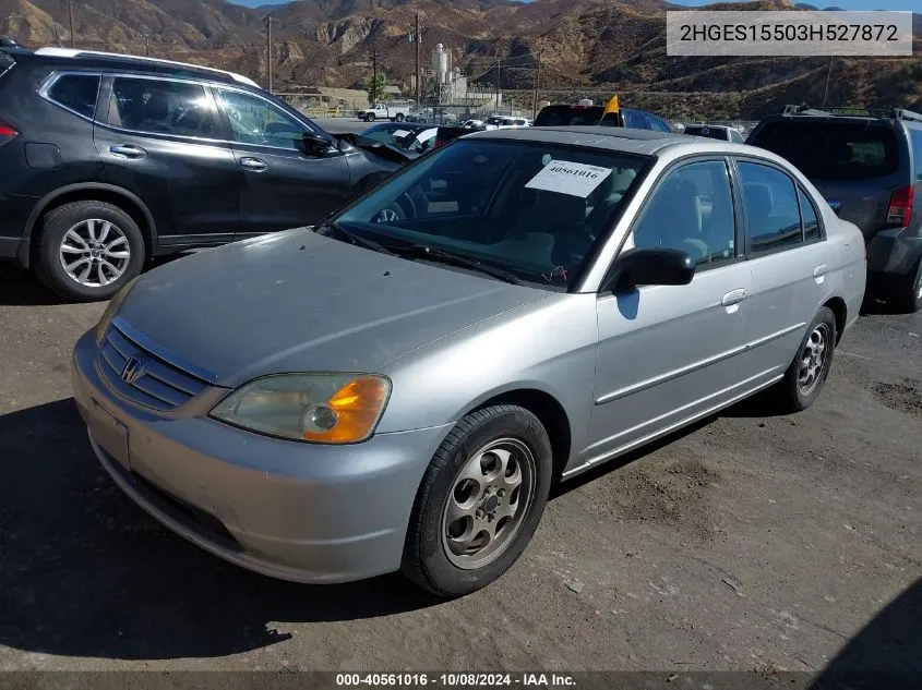 2003 Honda Civic Lx VIN: 2HGES15503H527872 Lot: 40561016