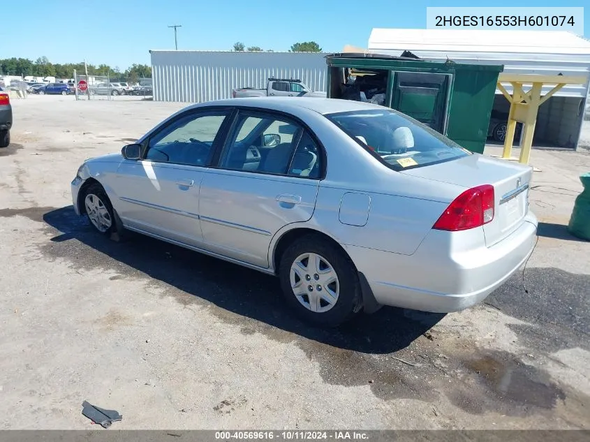 2003 Honda Civic Lx VIN: 2HGES16553H601074 Lot: 40569616