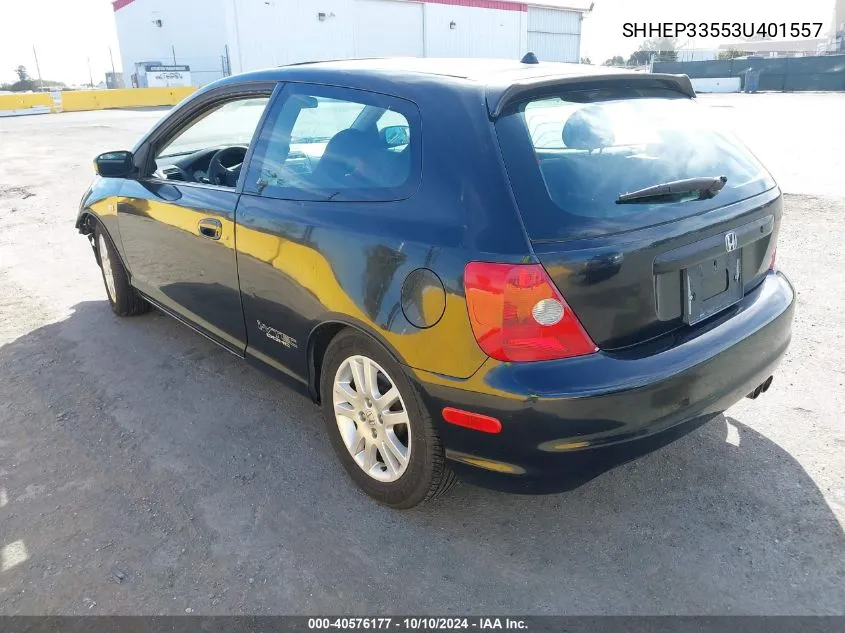 2003 Honda Civic Si VIN: SHHEP33553U401557 Lot: 40576177