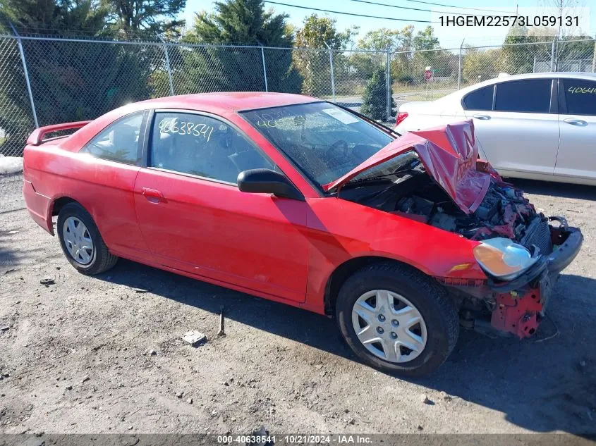 2003 Honda Civic Lx VIN: 1HGEM22573L059131 Lot: 40638541